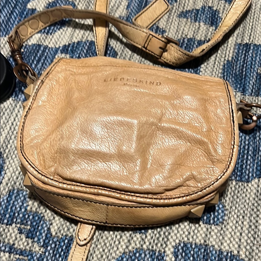 Liebeskind Tan Leather Crossbody Bag with Stud Accents - Picture 2 of 3